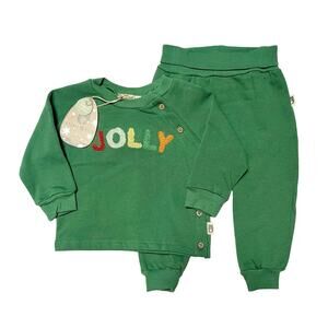 NWT Rabbit + Bear Organic Holiday Outfit 12m